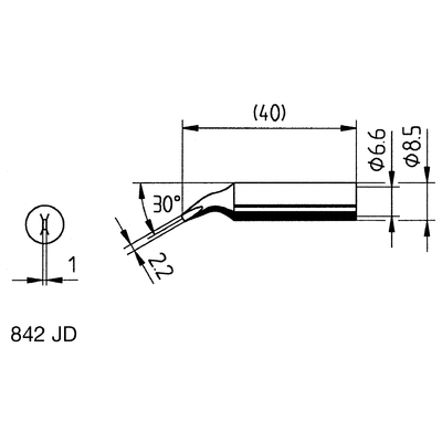 Ersa 2 mm Chisel Soldering Iron Tip for use with Power Tool