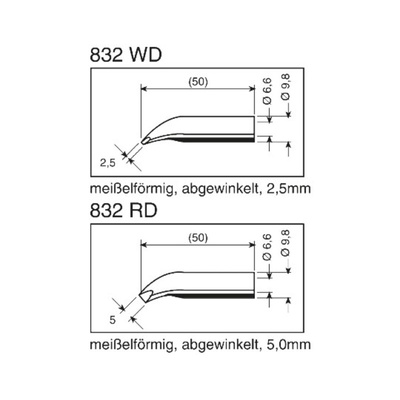 Ersa 1 x 2.5 mm Chisel Soldering Iron Tip for use with Power Tool