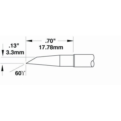 Metcal SMTC 3.3 mm Hoof Soldering Iron Tip for use with MX-H1AV, MX-H7SF, MX-RM3E, MX-RM6E