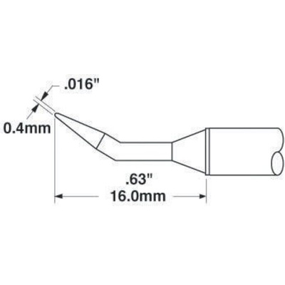 Metcal STTC 0.4 mm Conical Soldering Iron Tip for use with MX-H1-AV, MX-RM3E
