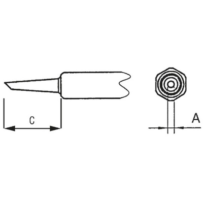 Weller NT4 1.2 mm Bevel Soldering Iron Tip for use with WMP, WMPT
