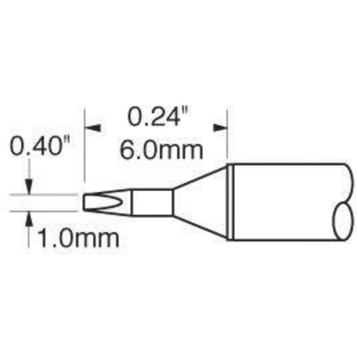 Metcal STTC 1 mm Chisel Soldering Iron Tip for use with MX-H1-AV, MX-RM3E