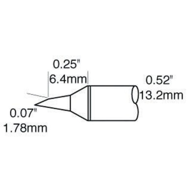 Metcal STTC 1.78 mm Hoof Soldering Iron Tip for use with MX-H1-AV, MX-RM3E