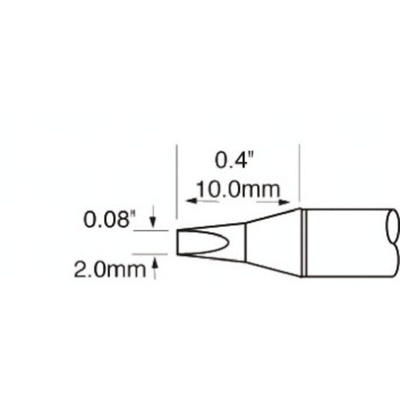 Metcal SxP 2 mm Chisel Soldering Iron Tip for use with MFR-H1-SC2