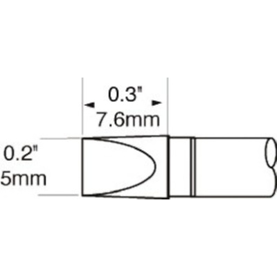 Metcal SxP 5 mm Chisel Soldering Iron Tip for use with MFR-H1-SC2