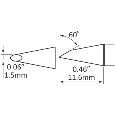 Metcal SxP 1.5 mm Hoof Soldering Iron Tip for use with MFR-H1-SC2