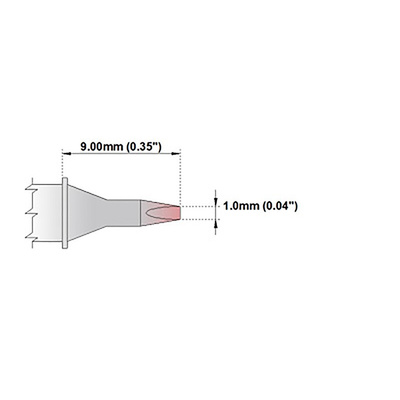 Thermaltronics 1 mm Straight Chisel Soldering Iron Tip