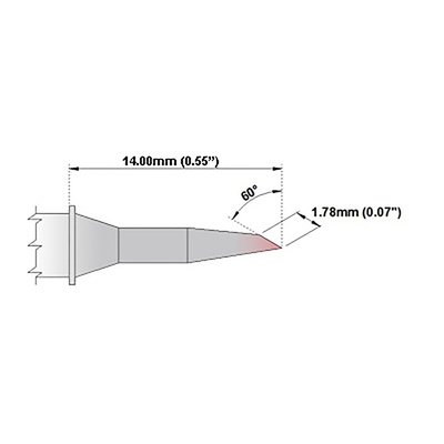 Thermaltronics 1.78 mm Bevel Soldering Iron Tip