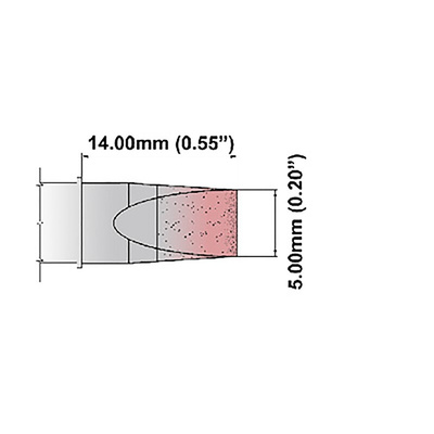 Thermaltronics 5 mm Straight Chisel Soldering Iron Tip for use with TMT-2000S-SM
