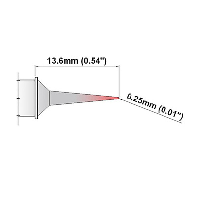 Thermaltronics 0.25 mm Micro Fine Soldering Iron Tip for use with TMT-2000S-SM