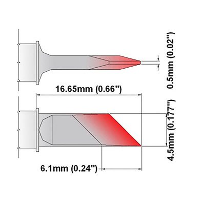 Thermaltronics 4.5 mm Straight Knife Soldering Iron Tip