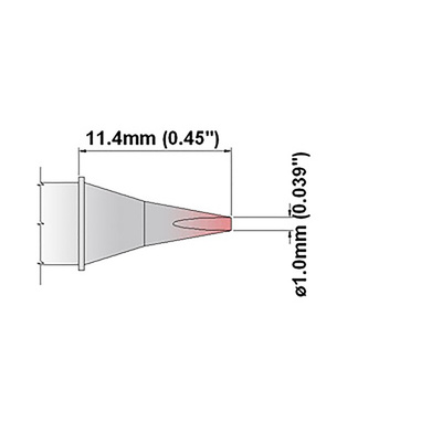 Thermaltronics 1 mm Straight Chisel Soldering Iron Tip