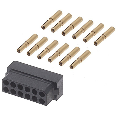 Datamate Connector Kit Containing 12 way DIL Female Shell, Crimps