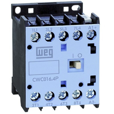 WEG CWC Series Contactor, 230 V ac Coil, 4-Pole, 12 A, 5.5 kW, 4NO, 690 V ac