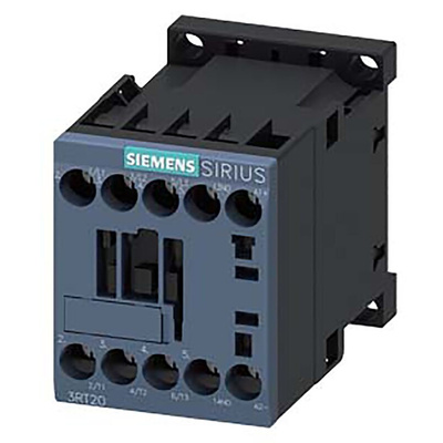 Siemens 3RT2 Series Contactor Relay, 18 A, 3 kW, 3NO, 690 V ac
