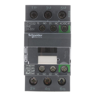 Schneider Electric LC1D Series Contactor, 24 V ac/dc Coil, 3-Pole, 32 A, 15 kW, 3NO, 690 V ac