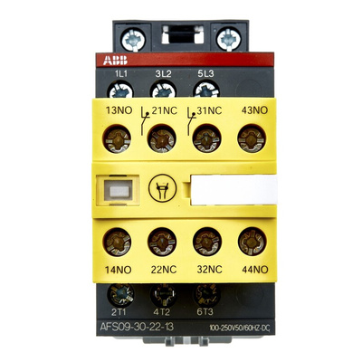 ABB Jokab AFS Series Contactor, 100 to 250 V ac/dc Coil, 3-Pole, 25 A, 5.5 kW, 3NO, 600 V ac