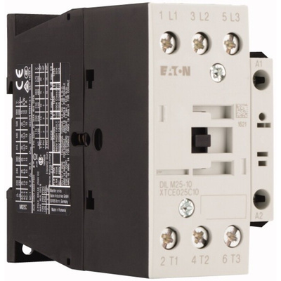 Eaton Contactor, 230 V ac Coil, 3-Pole, 25 A, 11 kW, 3NO, 400 V ac