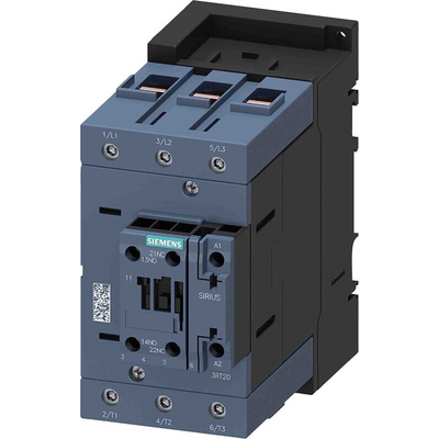 Siemens Contactor, 20 → 33 V ac/dc Coil, 3-Pole, 115 A, 55 kW, 1NO + 1NC