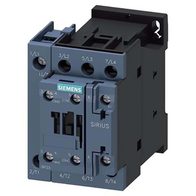 Siemens Contactor, 230 V ac Coil, 4-Pole, 35 A, 7.5 kW, 1NO + 1NC