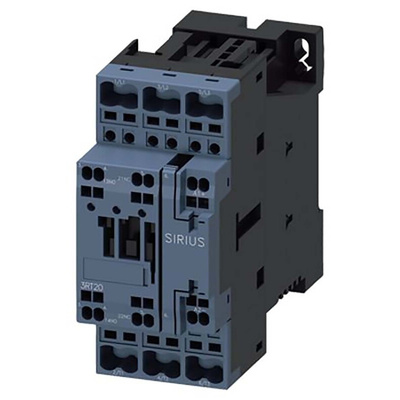 Siemens Reversing Contactor, 24 V dc Coil, 3-Pole, 38 A, 18.5 kW, 1NO + 1NC