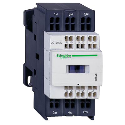 Schneider Electric Contactor, 24 V dc Coil, 3-Pole, 32 A, 18.5 kW, 1NC + 1NO
