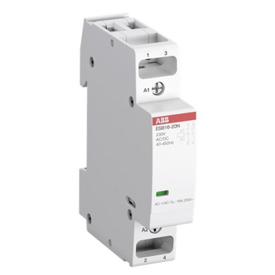 ABB ESB Series Contactor, 24 V Coil, 2-Pole, 16 A, 3.7 kW, 2NC