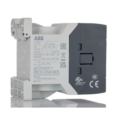 ABB A Line Series Contactor, 24 V Coil, 3-Pole, 22 A, 2.2 kW, 3NO