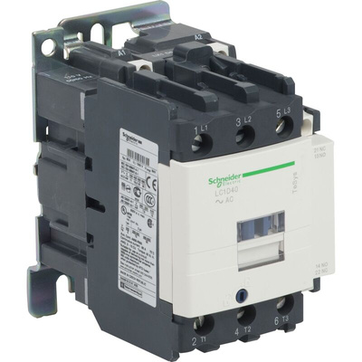 Schneider Electric LC1D Series Contactor, 3-Pole, 40 A, 1 NO + 1 NC