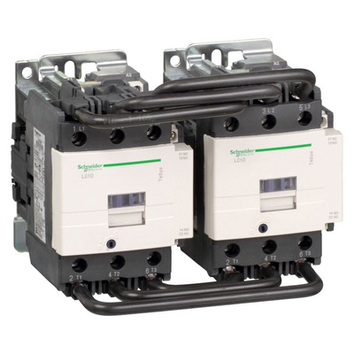 Schneider Electric LC2D Series Reversing Contactor, 220 V Coil, 3-Pole, 80 A, 1 NO + 1 NC