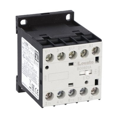 Lovato BG06 Series Contactor, 24 V ac Coil, 3-Pole, 6 A, 3 kW, 690 V