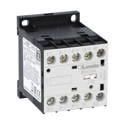 Lovato BG12 Series Contactor, 230 V ac Coil, 3-Pole, 12 A, 22 kW, 1NO, 690 V