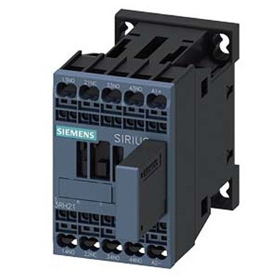 Siemens 3RH2 Series Contactor Relay, 24 V dc Coil, 4-Pole, 10 A, 3NO + 1NC, 690 V ac