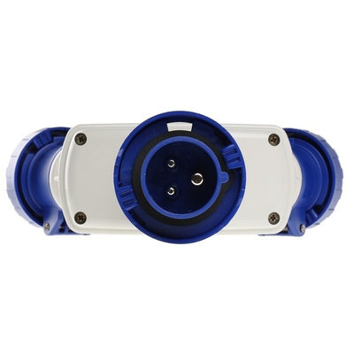 RS PRO IP66 Blue Industrial Power Connector Adapter, Rated At 16.0A, 240.0 V