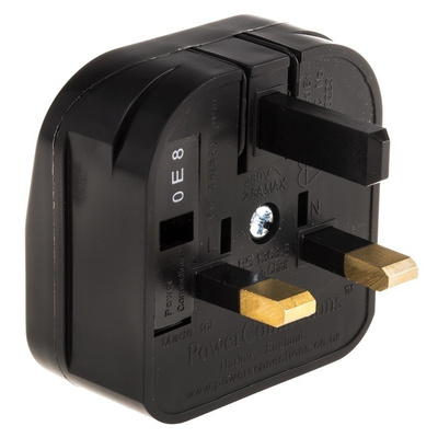 PowerConnections Europe to UK Mains Connector Converter, Rated At 5A
