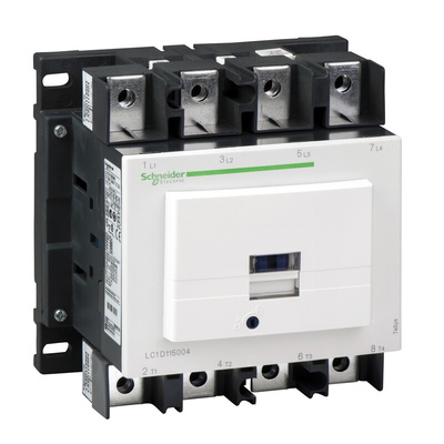 Schneider Electric LC1D Series Contactor, 240 V ac Coil, 4-Pole, 115 A, 4NO