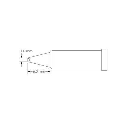 Metcal GT4-CH0010P 1.0 x 6 mm Chisel Soldering Iron Tip for use with Soldering Iron