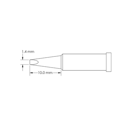 Metcal GT4-CH0014S 1.4 x 10 mm Chisel Soldering Iron Tip for use with Soldering Iron