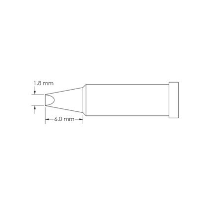 Metcal GT4-CH0018P 1.8 x 6 mm Chisel Soldering Iron Tip for use with Soldering Iron