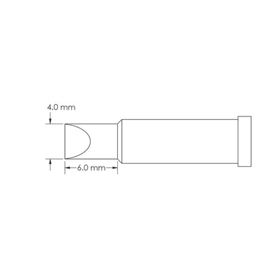 Metcal GT4-CH0040P 4.0 x 6 mm Chisel Soldering Iron Tip for use with Soldering Iron