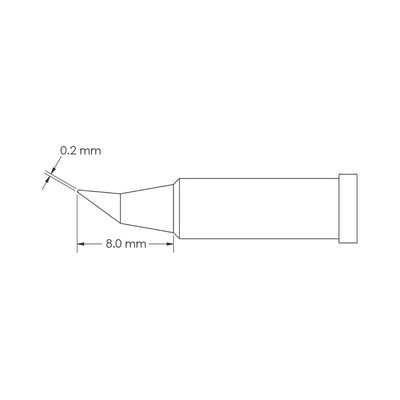 Metcal GT4-CN0002R 0.2 x 8 mm Conical Soldering Iron Tip for use with Soldering Iron