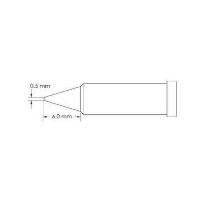 Metcal GT4-CN0005P 0.5 x 6 mm Conical Soldering Iron Tip for use with Soldering Iron