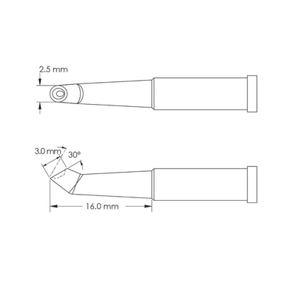 Metcal GT4-HF3025V 3.0 x 2.5 x 16 mm Hoof Soldering Iron Tip for use with Soldering Iron