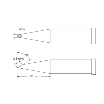 Metcal GT4-HF6010V 2.1 x 1 x 12 mm Hoof Soldering Iron Tip for use with Soldering Iron