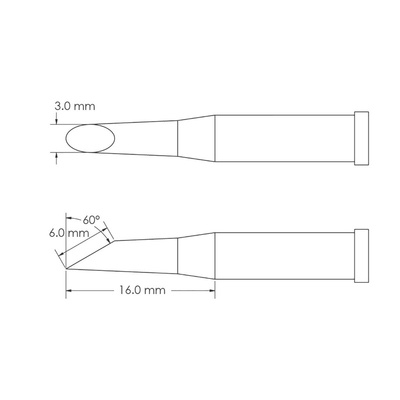 Metcal GT4-HF6030S 3.0 x 16 mm Hoof Soldering Iron Tip for use with Soldering Iron