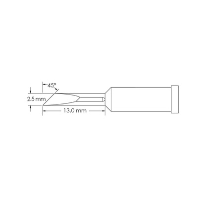 Metcal GT4-KN0025P 2.5 x 13 mm Knife Soldering Iron Tip for use with Soldering Iron