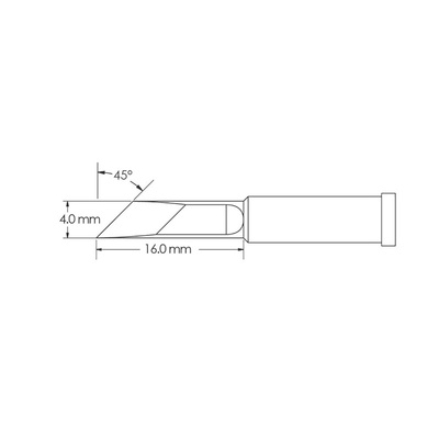 Metcal GT4-KN0040S 4.0 x 16 mm Knife Soldering Iron Tip for use with Soldering Iron