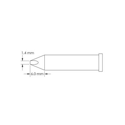 Metcal GT6-CH0014P 1.4 x 6 mm Chisel Soldering Iron Tip for use with Soldering Iron