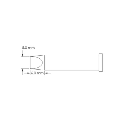 Metcal GT6-CH0050P 5.0 x 6 mm Chisel Soldering Iron Tip for use with Soldering Iron