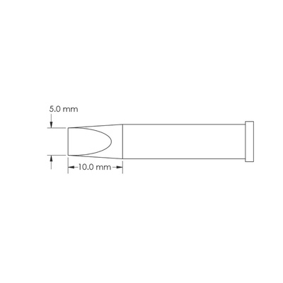 Metcal GT6-CH0050S 5.0 x 10 mm Chisel Soldering Iron Tip for use with Soldering Iron